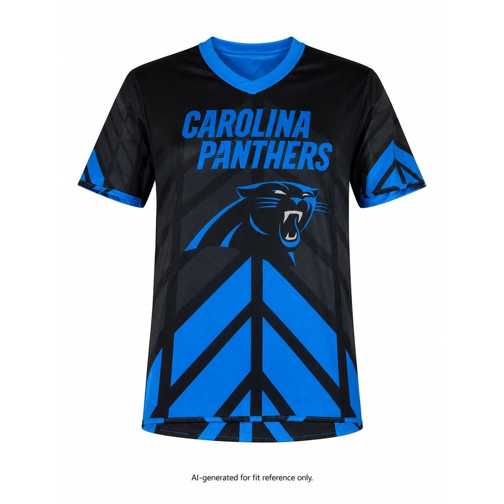 NFL‎ Panthers Performance Graphic Shirt Youth L Blue Black